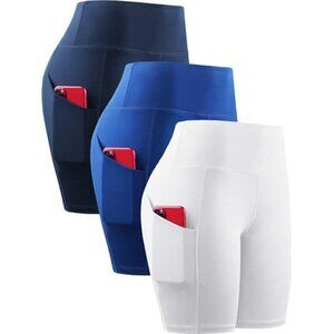 Neleus High Waist Biker Shorts Women Tummy Control Yoga Running Gym Workout